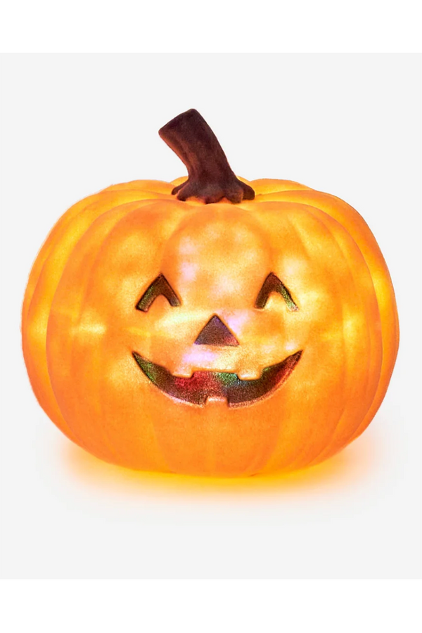 Flocked Jack-O-Lantern Revolving Lights Figure