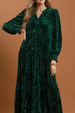 Velvet Tiered Maxi Dress - Hunter Green