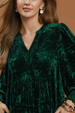 Velvet Tiered Maxi Dress - Hunter Green