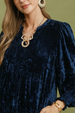 Velvet Tiered Maxi Dress - Navy
