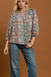 Abstract Annie Print Blouse - Blue