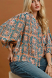 Abstract Annie Print Blouse - Blue