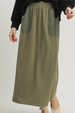 French Terry Maxi Skirt - Olive