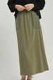 French Terry Maxi Skirt - Olive