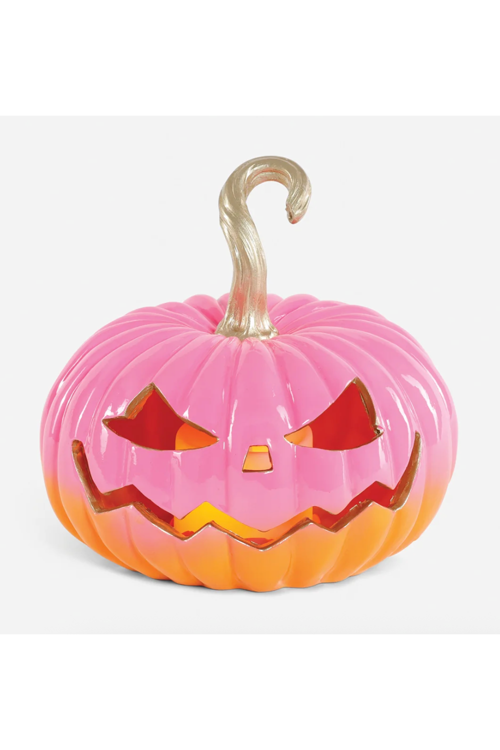 Resin Pink & Orange Pumpkin Decor