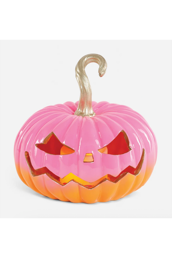 Resin Pink & Orange Pumpkin Decor