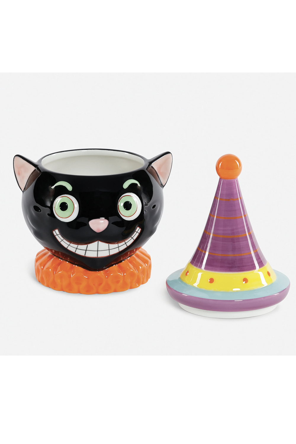 Cat in Party Hat Ceramic Cookie Jar