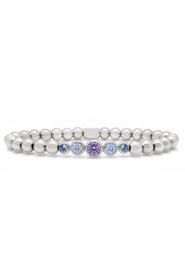 ISLA Stretch Graduated CZ Bezel Steel Bracelet - Bella Blues