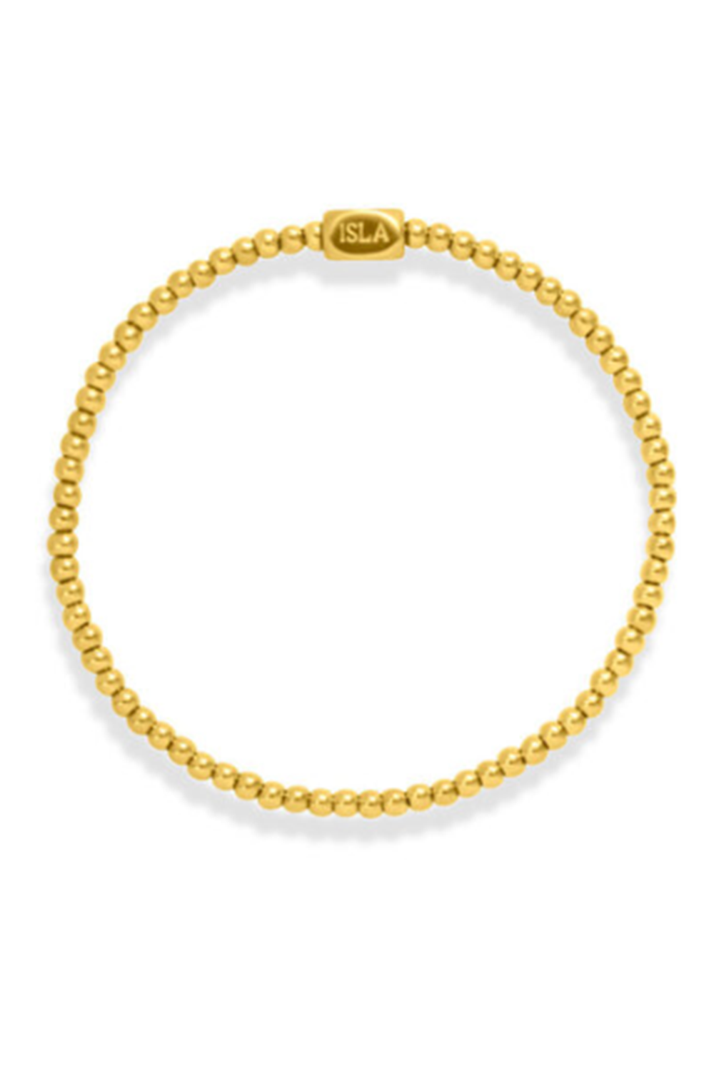 ISLA Plain Ball Stretch 3mm Bracelet - Gold