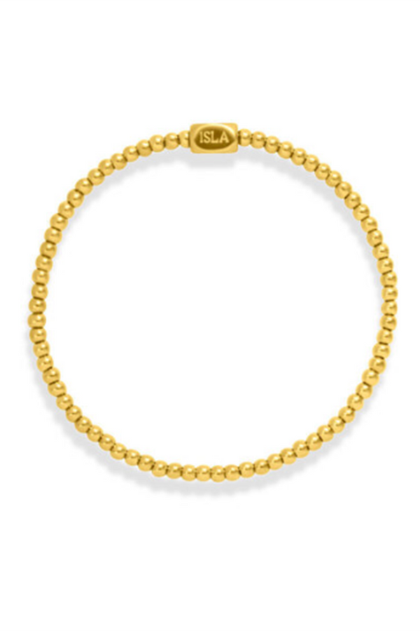 ISLA Plain Ball Stretch 3mm Bracelet - Gold