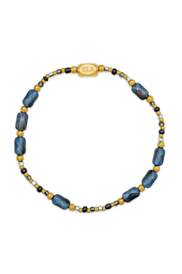 ISLA Coastal Crystals Bracelet - Gold Big Sur Stormy Seas