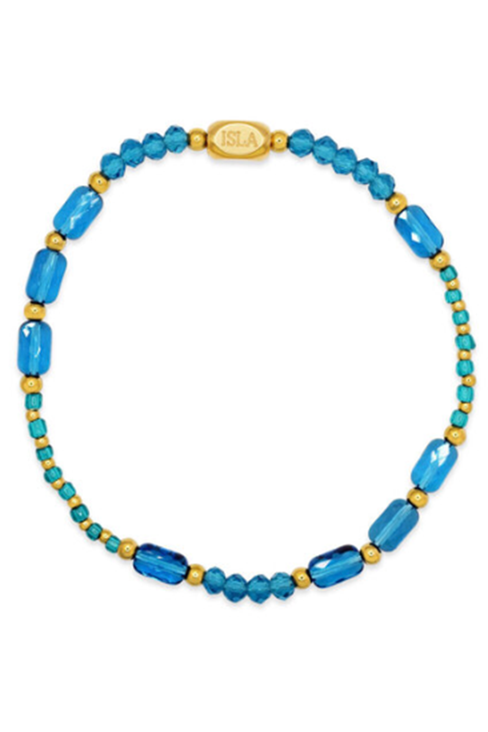 ISLA Coastal Crystals Bracelet - Gold Big Sur Turqs & Caicos