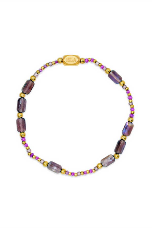 ISLA Coastal Crystals Bracelet - Gold Big Sur Violet Tides