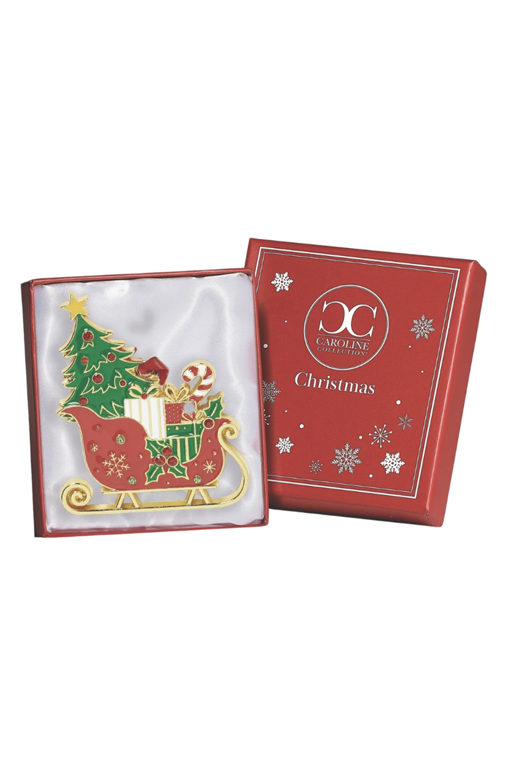 Boxed Ornament - Sleigh with Tree