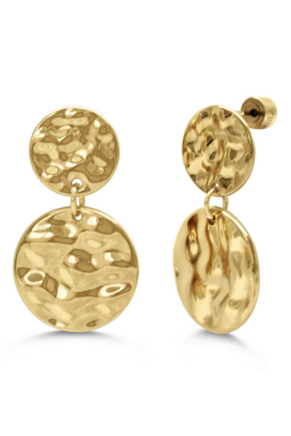 ISLA Double Hammered Coin Earring - Gold