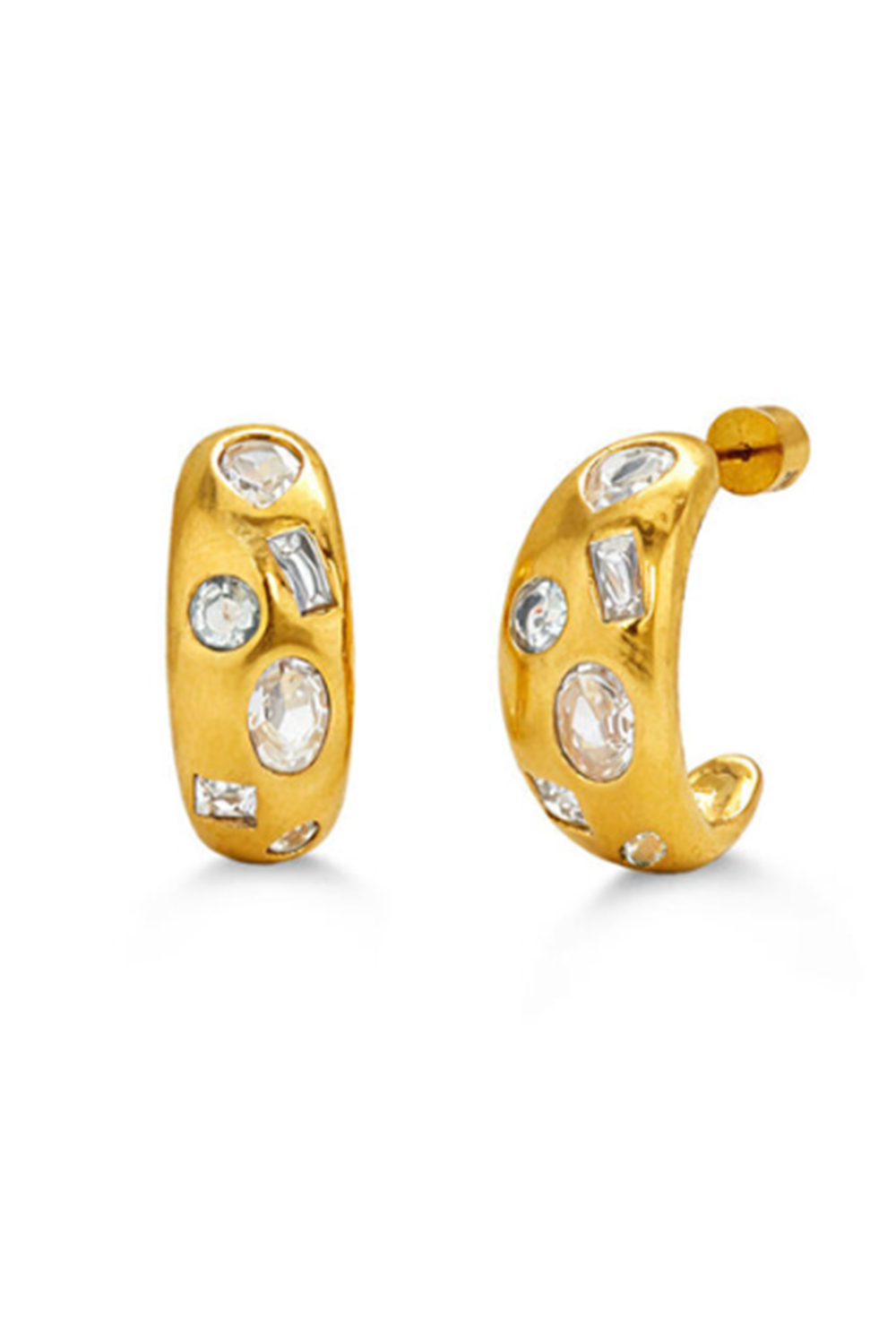 ISLA Crystal Cove Gold Earring - Crystal Clear