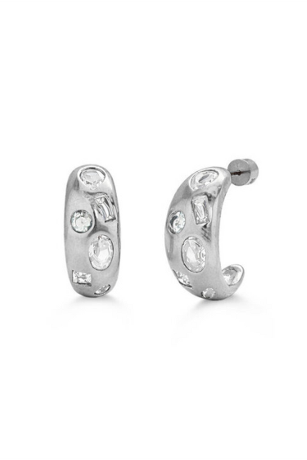 ISLA Crystal Cove Steel Earring - Crystal Clear