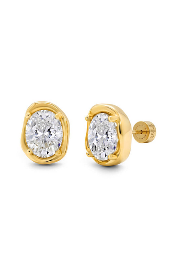 ISLA Crystal Collection Sea Stone Earring - Gold