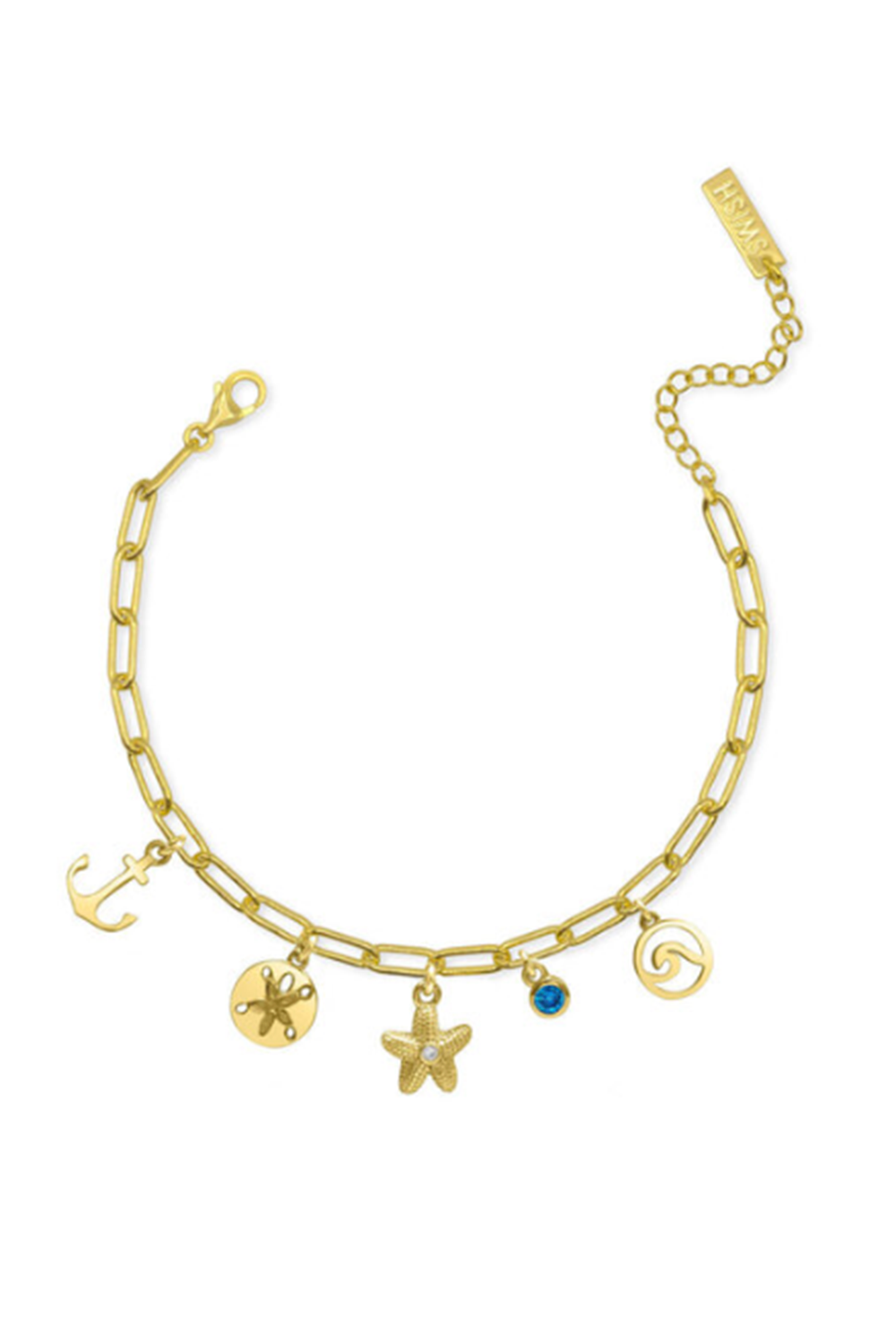 Make a Wish Upon a Starfish Charm Bracelet - Gold