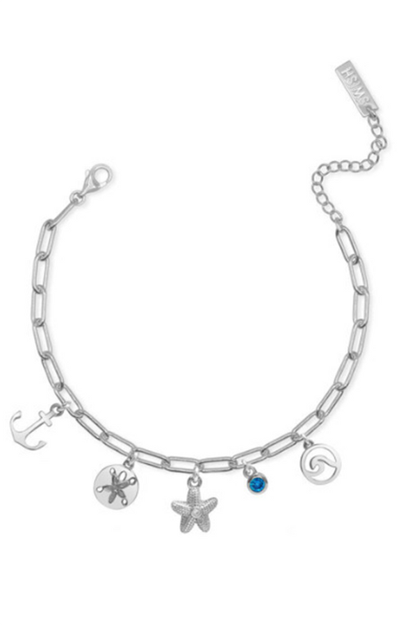 Make a Wish Upon a Starfish Charm Bracelet - Silver