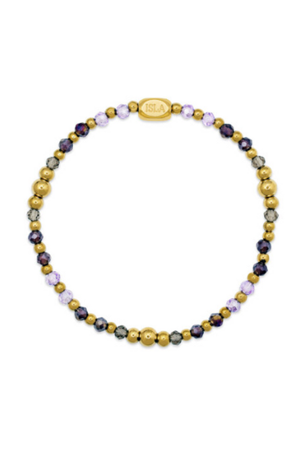 ISLA Coastal Crystals Bracelet - Gold Amalfi Violet Tides