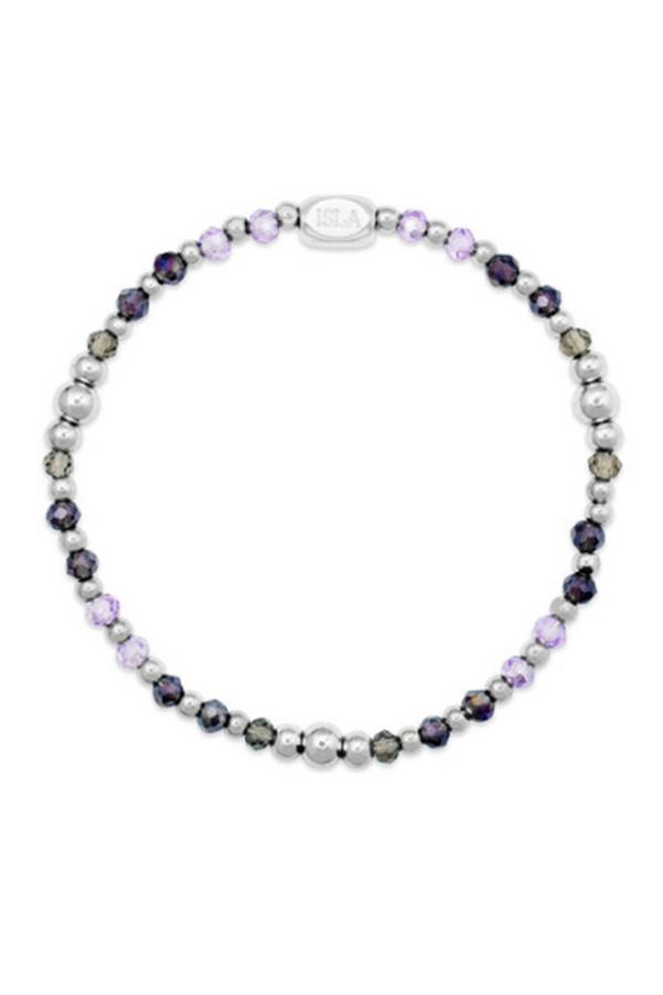 ISLA Coastal Crystals Bracelet - Steel Amalfi Violet Tides