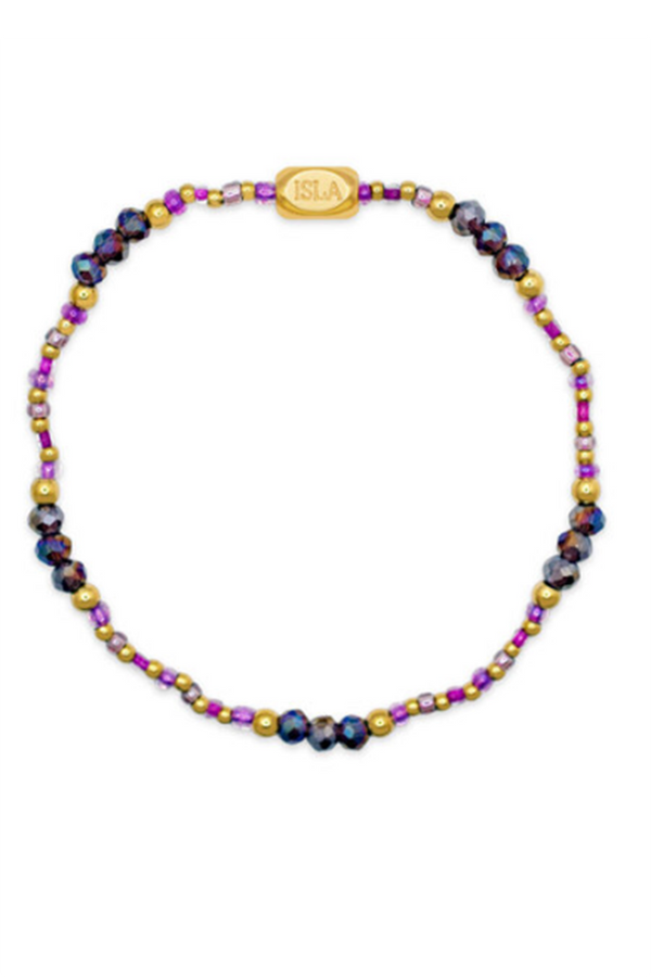 ISLA Coastal Crystals Bracelet - Gold Riviera Violet Tides