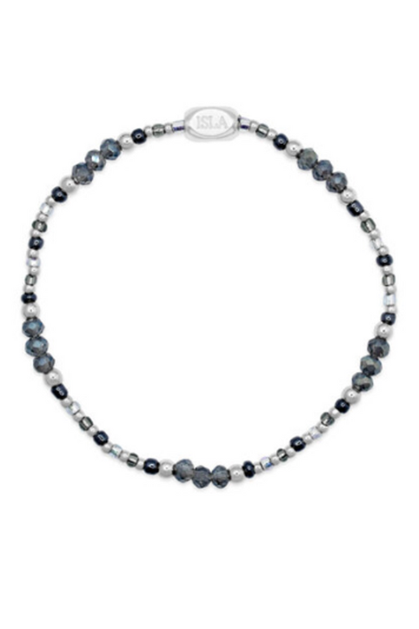 ISLA Coastal Crystals Bracelet - Steel Riviera Stormy Seas