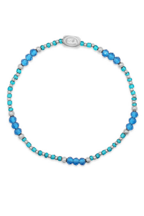 ISLA Coastal Crystals Bracelet - Steel Riviera Turqs & Caicos
