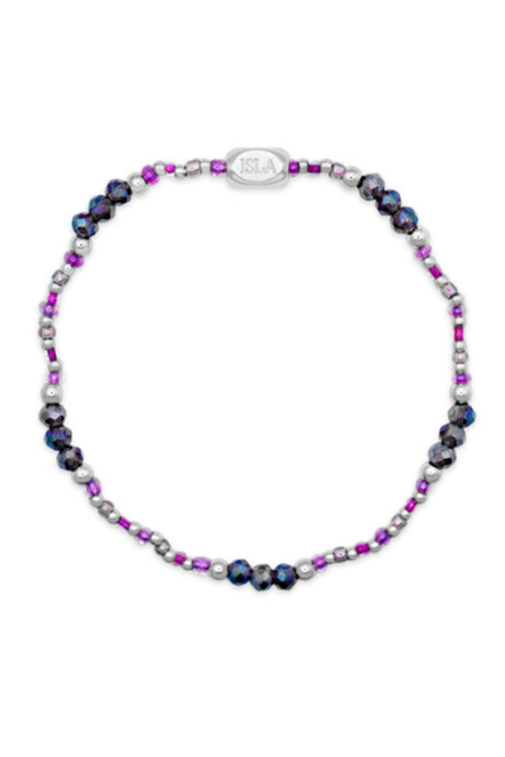 ISLA Coastal Crystals Bracelet - Steel Riviera Violet Tides