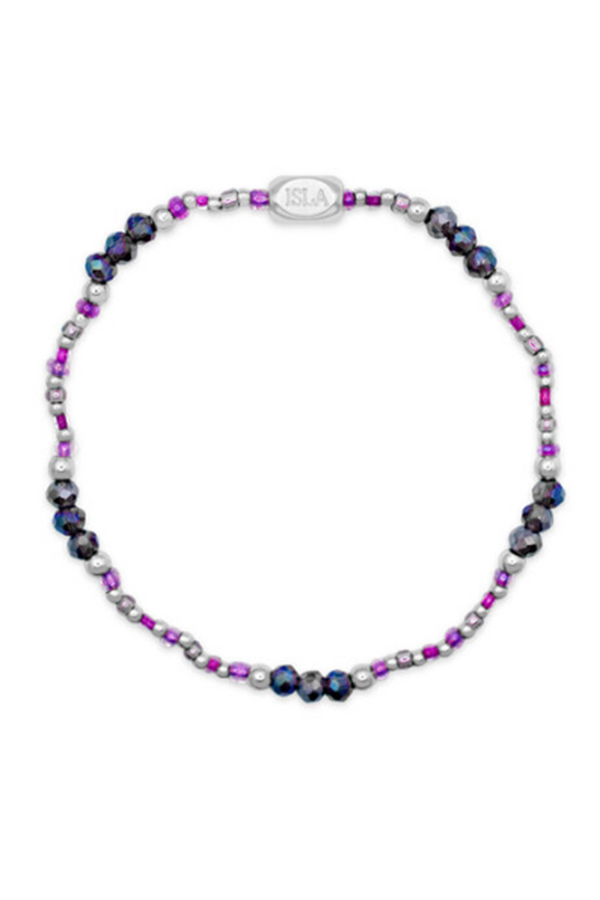 ISLA Coastal Crystals Bracelet - Steel Riviera Violet Tides