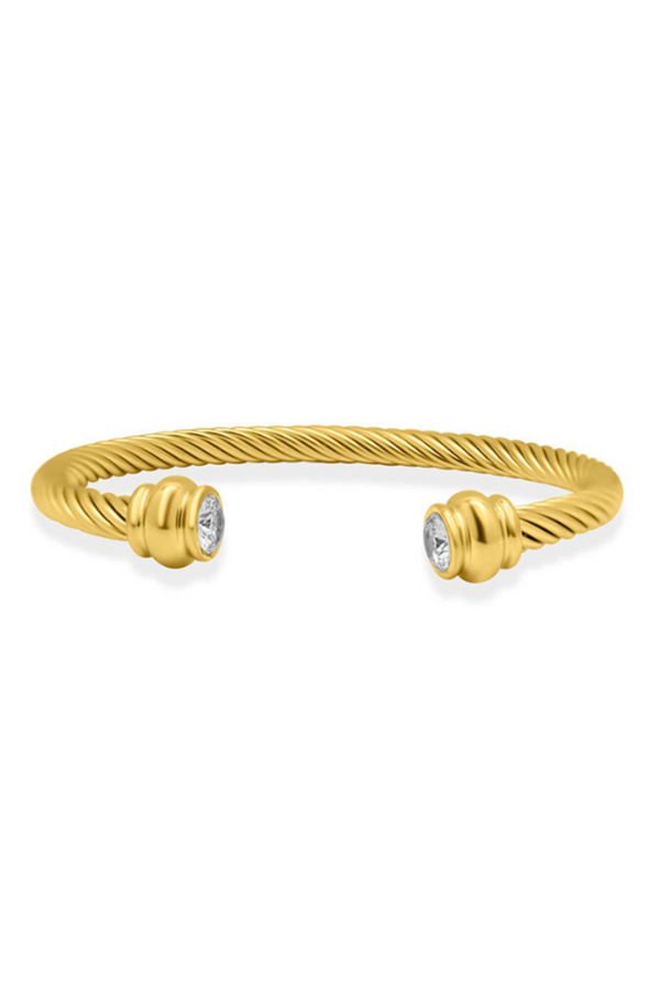 ISLA Tidal Twist Cuff Gold - Crystal Clear