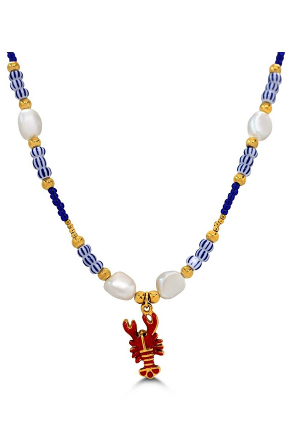 ISLA Beads of Paradise Gold Necklace - Mediterranean Lobster