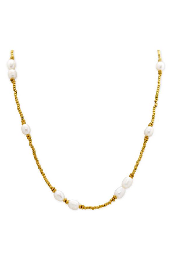 ISLA Beads of Paradise Gold Necklace - Pearl Girl