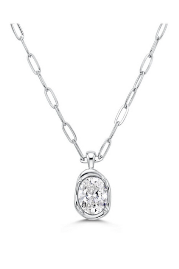ISLA Crystal Collection Sea Stone Necklace - Steel
