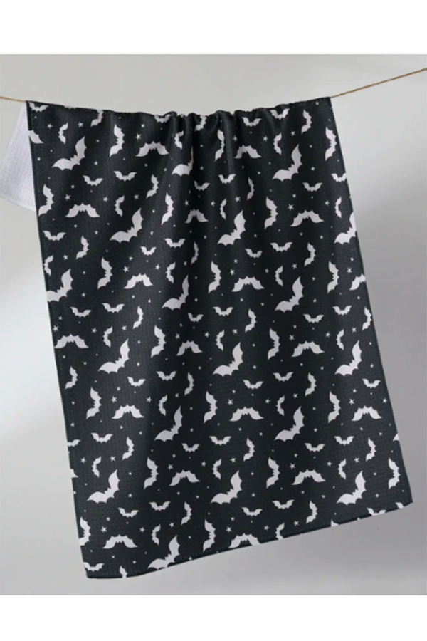 Geometry Kitchen Tea Towel - Batty Night