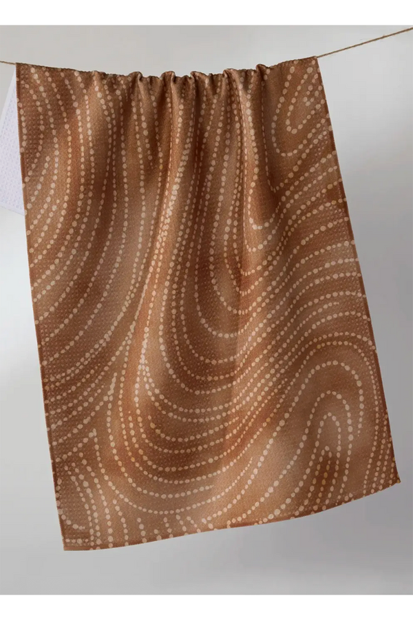 Geometry Kitchen Tea Towel - Cinnamon Swirl