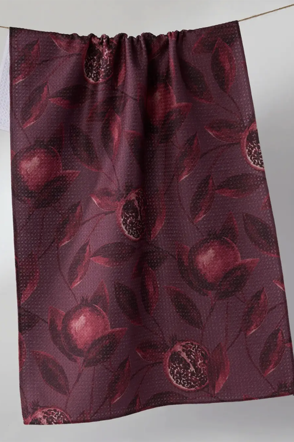 Geometry Kitchen Tea Towel - Rich Garnet