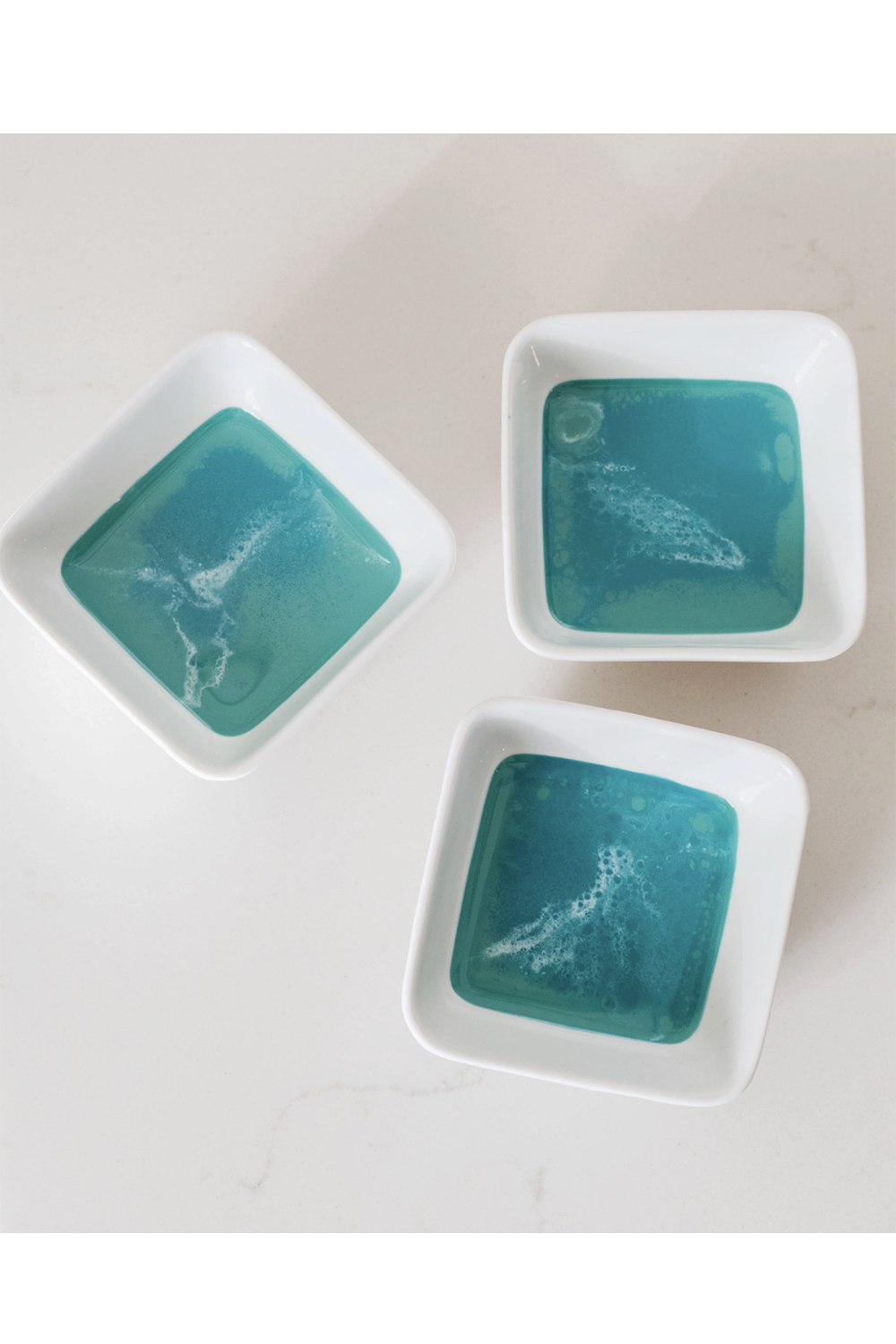 Lynnie Set of 3 Ceramic Dipping Bowls - Caribbean Blue
