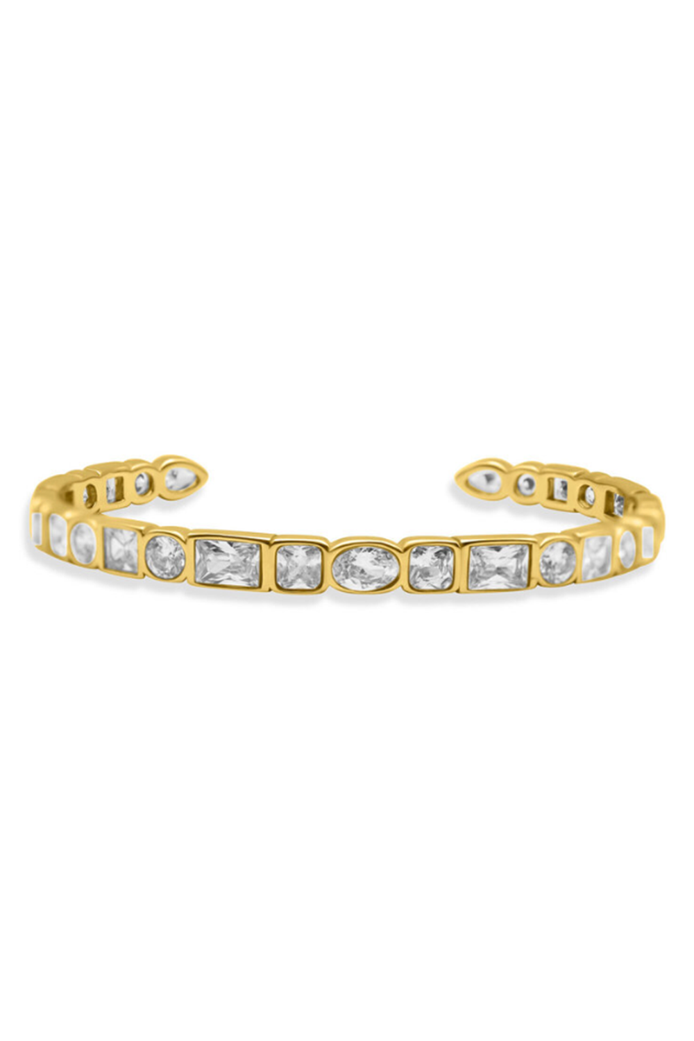 ISLA Crystal Cove Cuff Gold - Crystal Clear