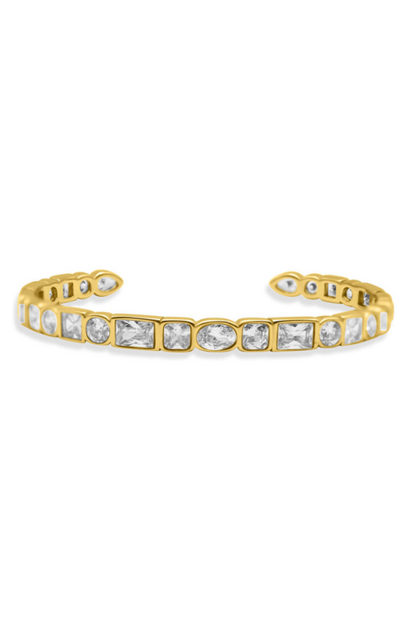 ISLA Crystal Cove Cuff Gold - Crystal Clear