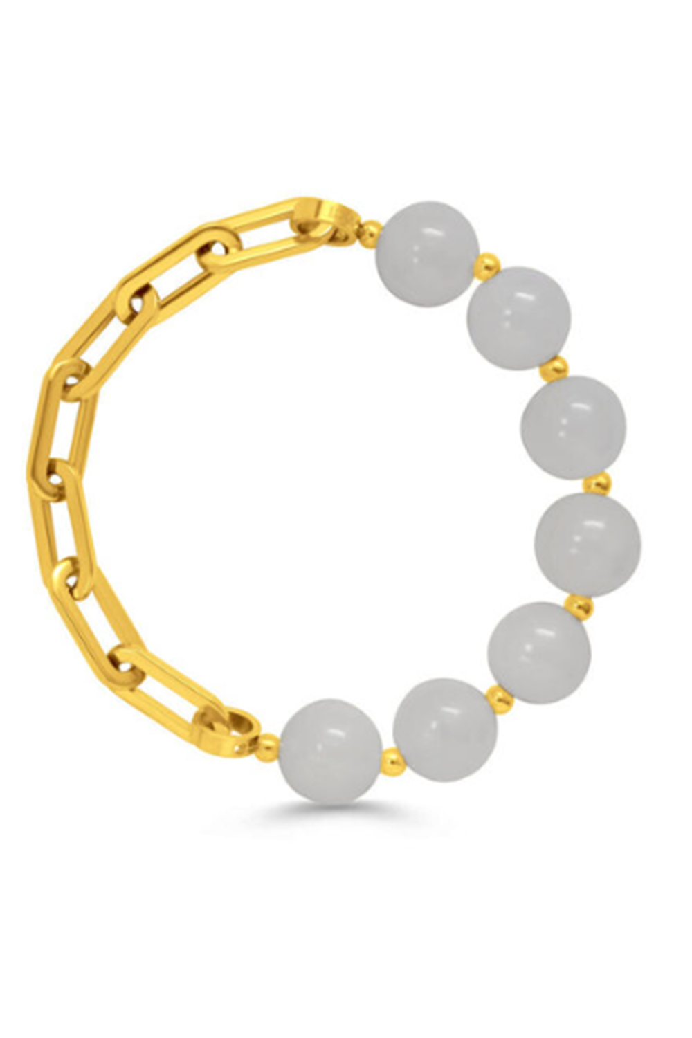 ISLA Half & Half Gold Bracelet - White Cap