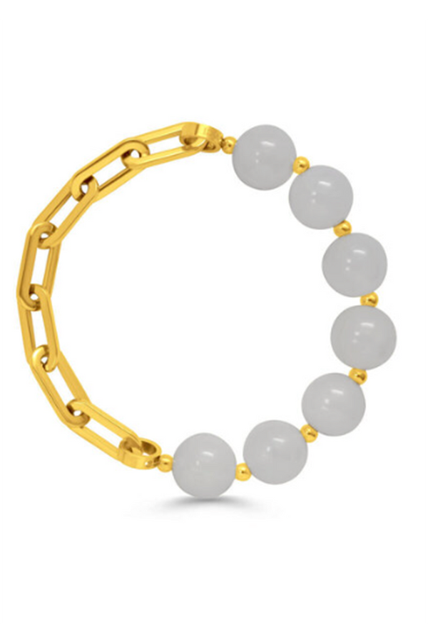 ISLA Half & Half Gold Bracelet - White Cap