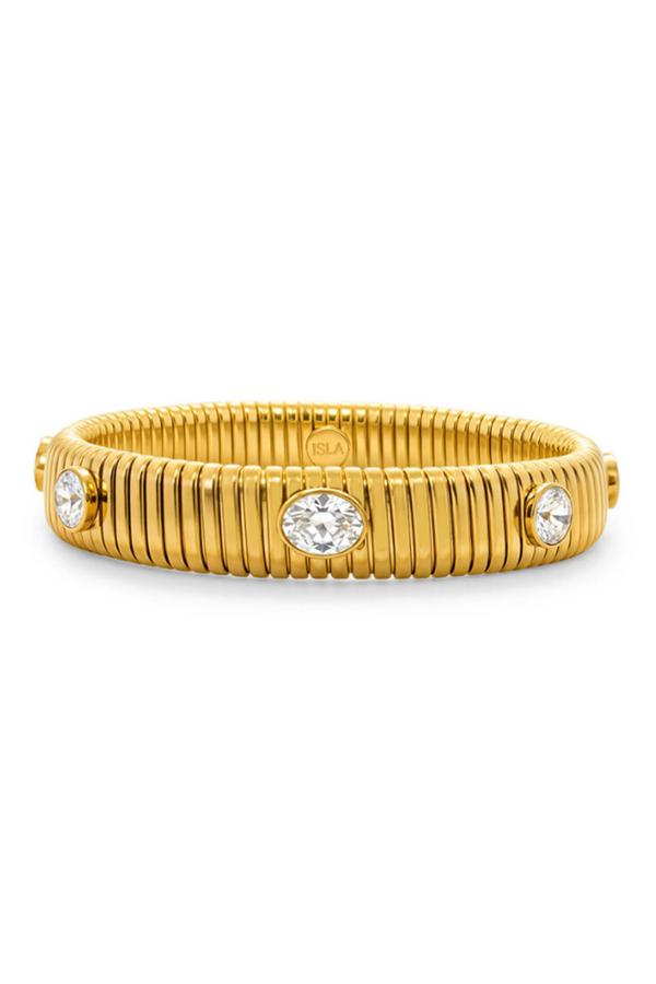 ISLA Beach Bangle Gold - Crystal Clear
