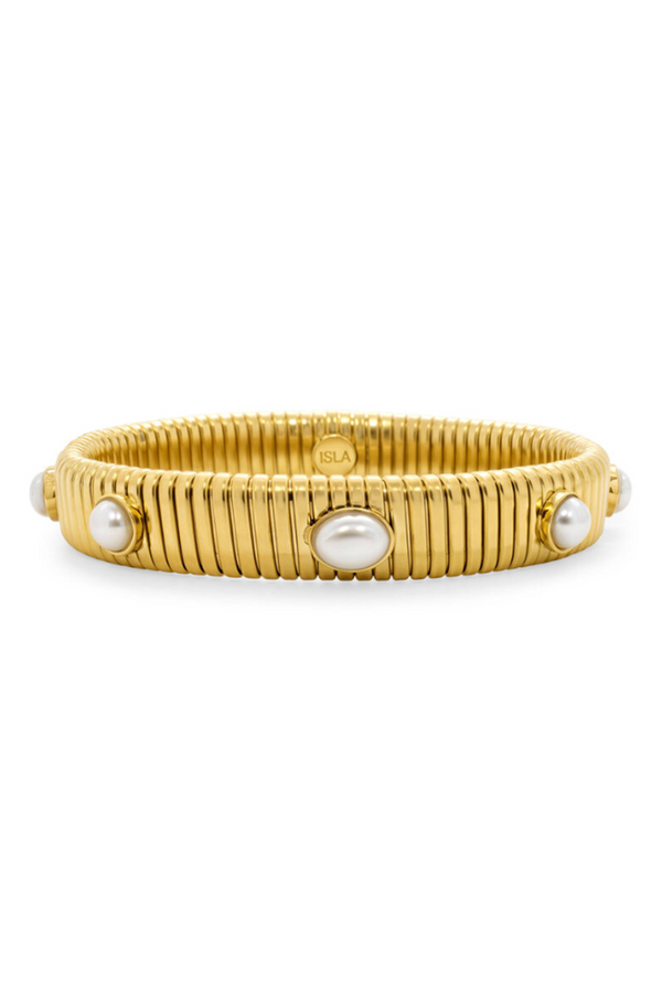 ISLA Beach Bangle Gold - Pearl Girl