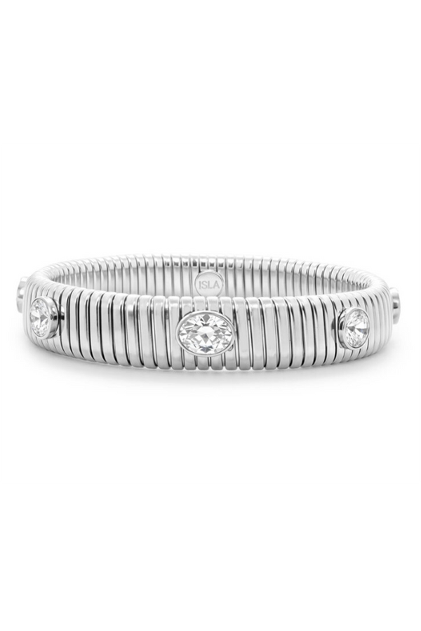 ISLA Beach Bangle Steel - Crystal Clear