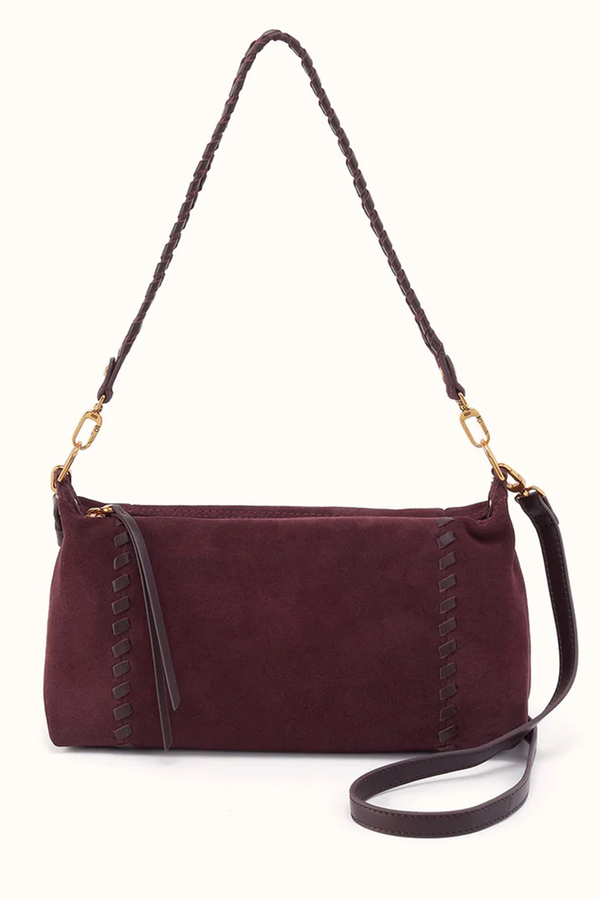 Darcy Shoulder Bag - Suede Hide Dark Cherry