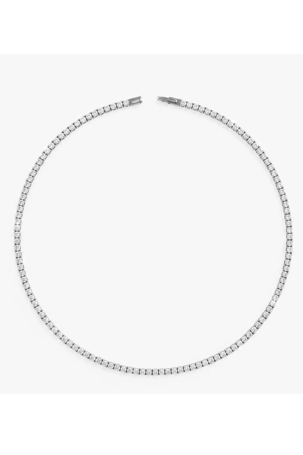 Blair Necklace 3mm Pave - Silver