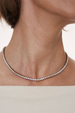 Blair Necklace 3mm Pave - Silver