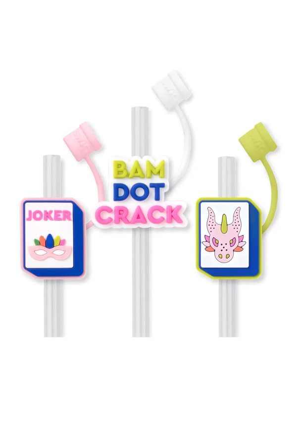 Swig Straw Topper Set - Mahjong Tiles